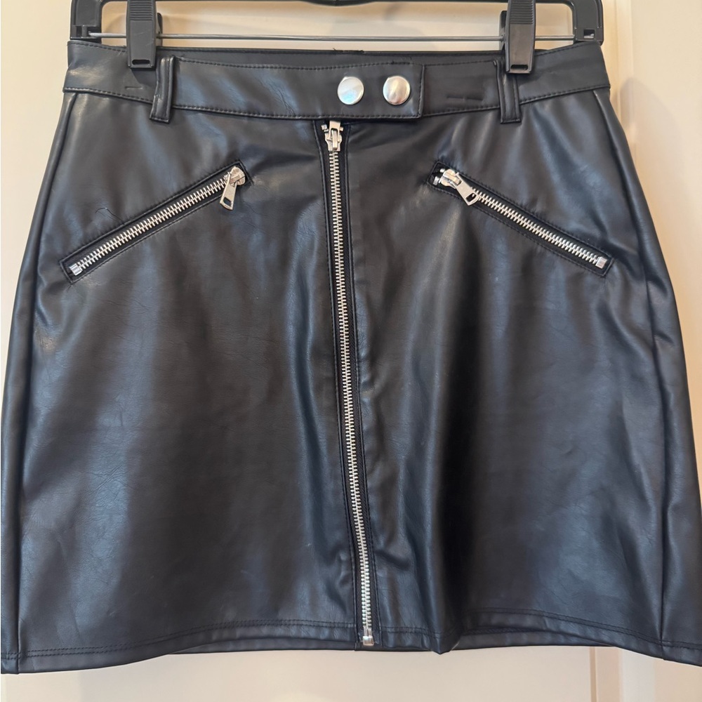 Wild Fable Black Mini Skirt with Zipper Accents